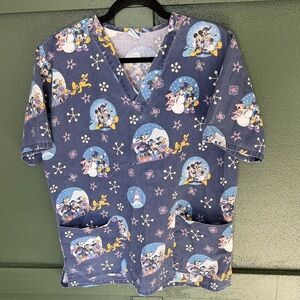 Disney Theme Scrub Top